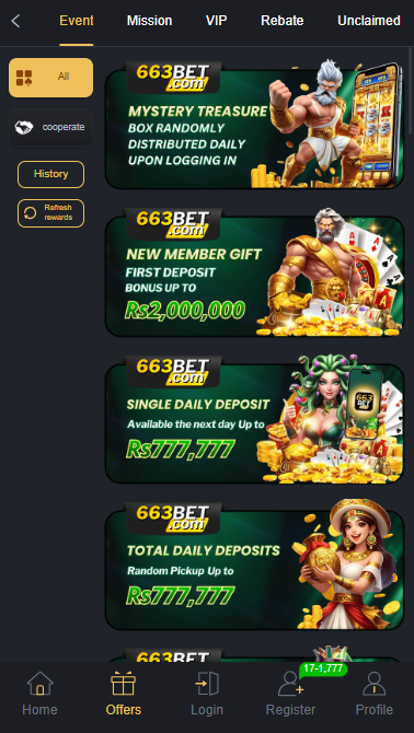 633Bet bonus offers including signup bonus and daily rewards
